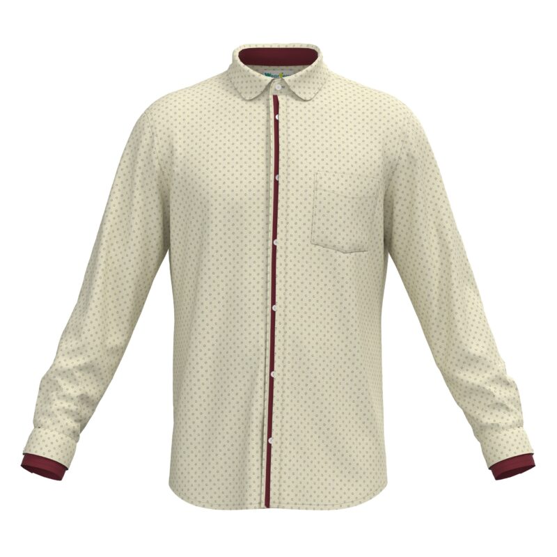 Beige Boy shirt front | Light Yellow Shirt | Mens Shirt | Custom Tailored Shirt | Virtual Bespoke | Free Alteration