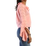Relaxed Ruffle Sleeves Frill Top right side view
