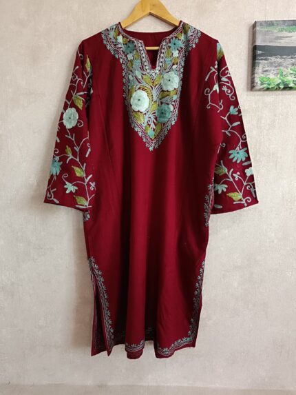 Kashmiri Pheran - Maroon