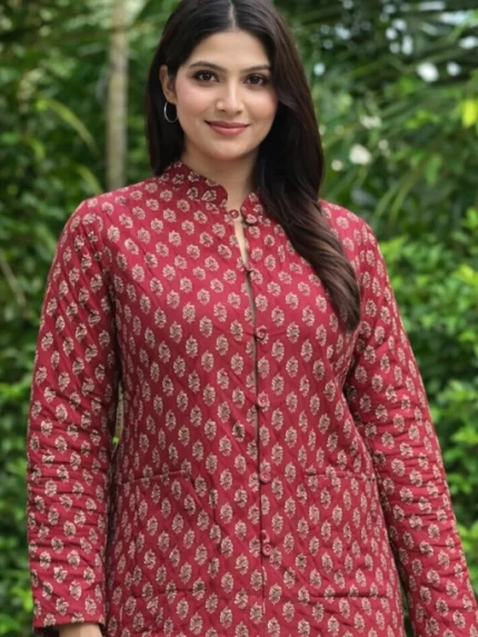 Short Jaipuri Quilted Reversible Jackets – Red