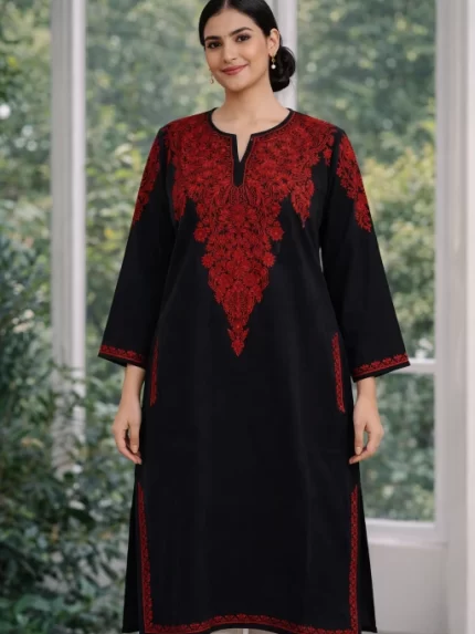 Designer Kashmiri Pherans - Black