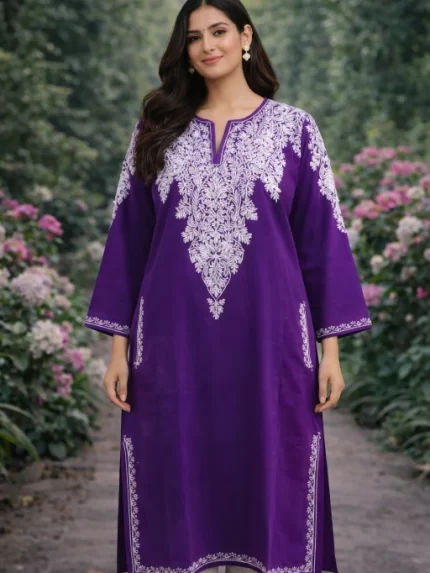 Designer Kashmiri Pherans - Violet
