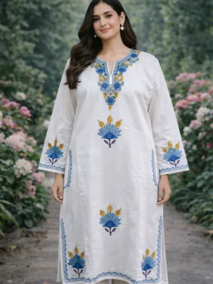 Designer Kashmiri Pherans - White