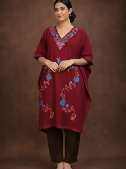 Kashmiri Kaftan - Maroon