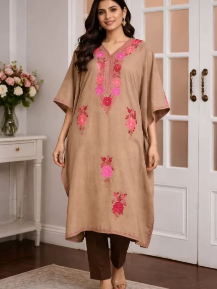 Kashmiri Kaftan - Soft Brown