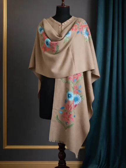 Kashmiri Ponchu- Beige
