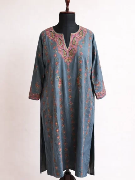 Kashmiri Woolen Kurti - Dark Grey